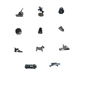 Vintage 1999 Monopoly 11 Player Pieces Tokens Complete Set Replacement Parts